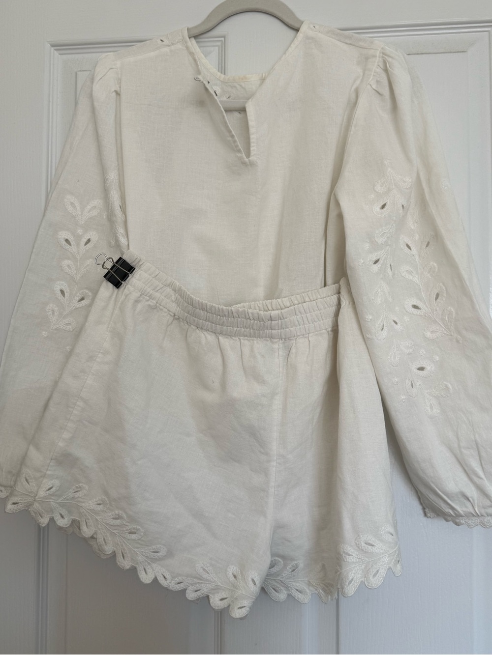 Z Supply White Set: Long Sleeve M with a Linen Tunic Top w/ Matching S Shorts - Picture 5 of 5